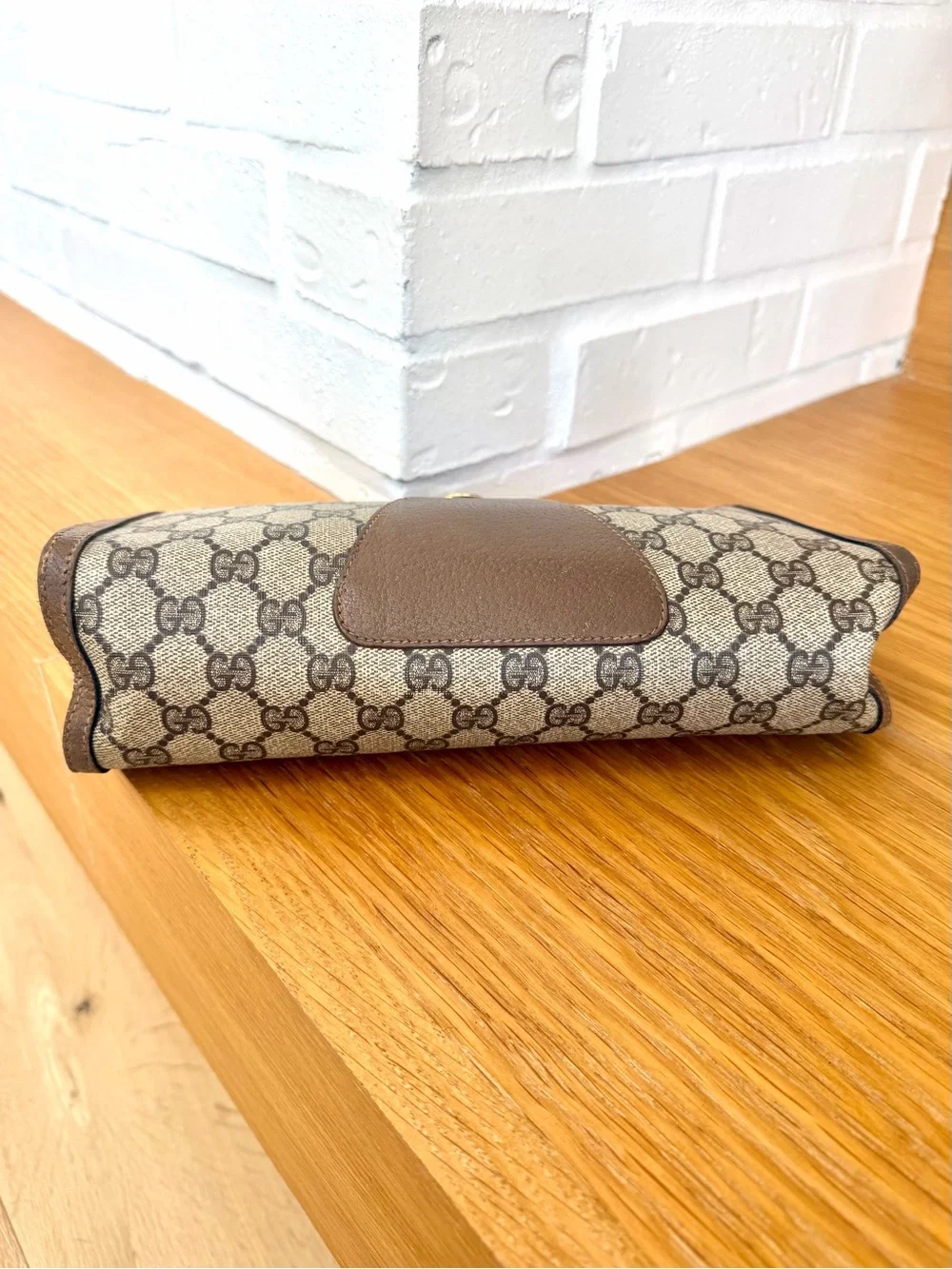 Gucci Authentic Vintage Monogram Sherry Line Clutch / Crossbody Bag